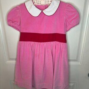 The Beaufort Bonnet Company TBBC Cindy Lou Sash Hot Pink Velvet Dress